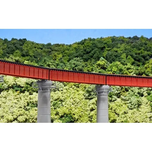 KATO N Unitrack Deck Girder Curved Bridge 481mm 15Deg Red