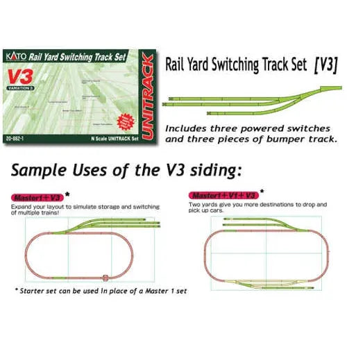 KATO N Unitrack Rail Yard Switching Track Set V3