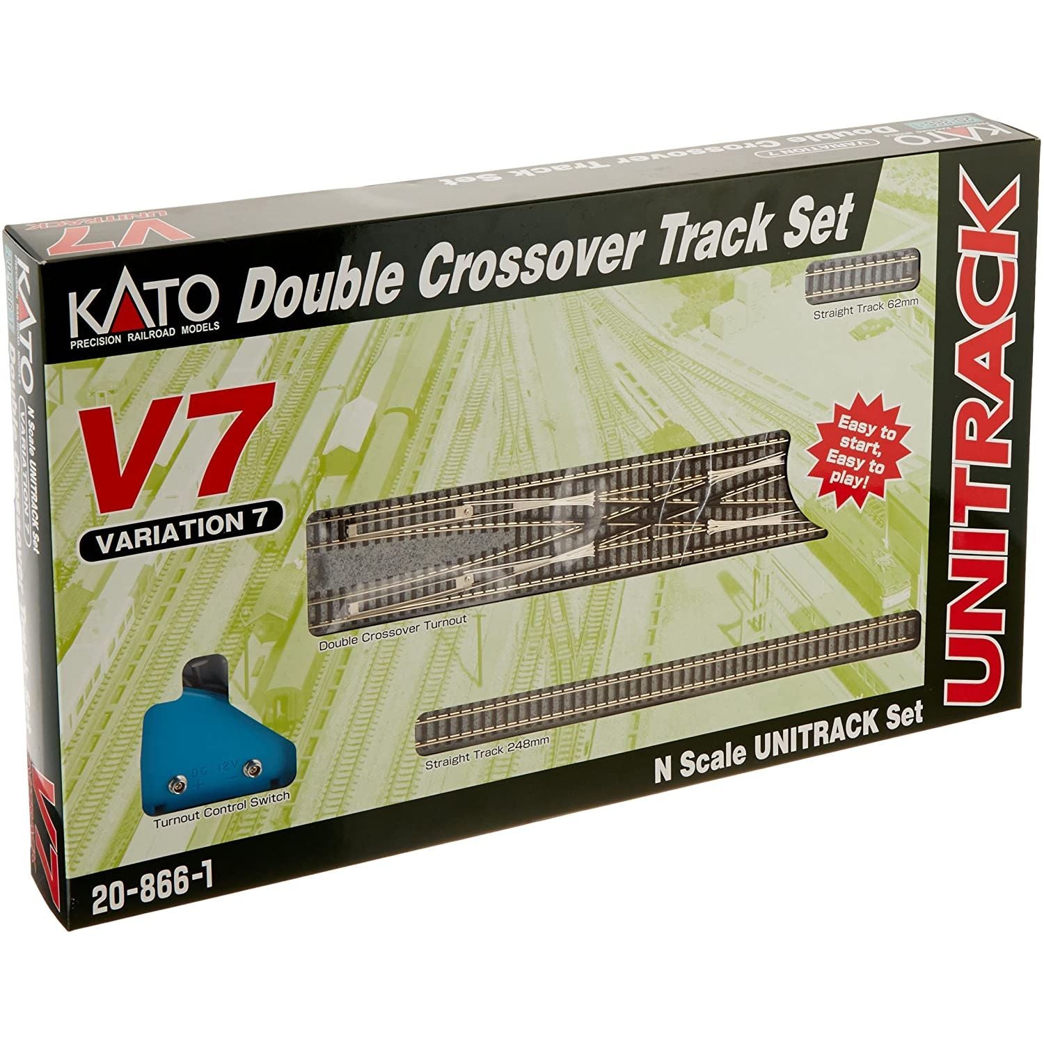 KATO N Unitrack Double Crossover Track Set V7