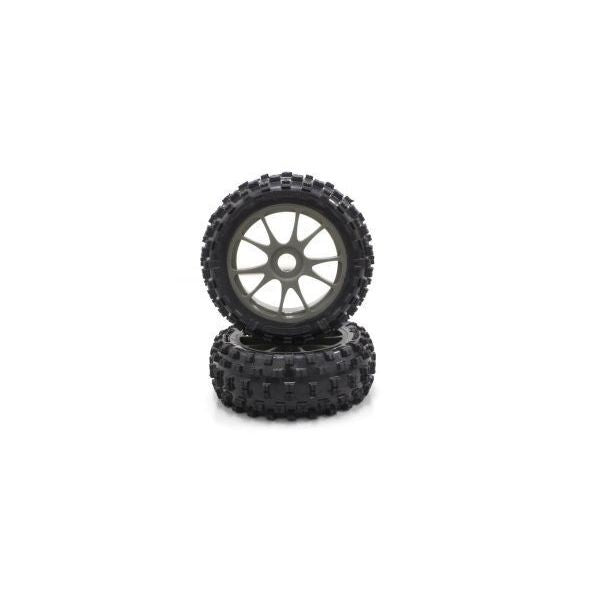 KYOSHO 10-Spoke Wheel with Tire (Gunmetal/KC/2pcs)