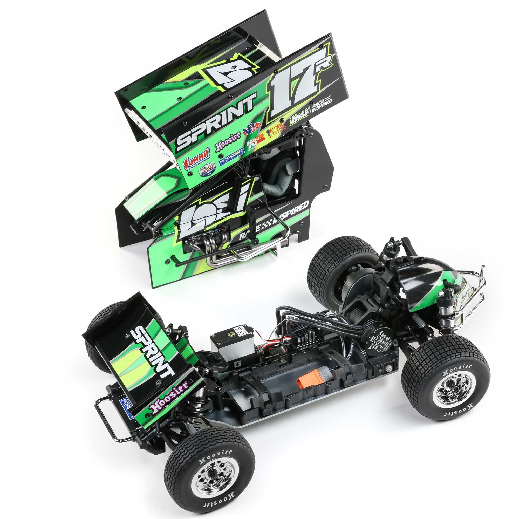 Losi 1/10 22S Sprint Car, 1/10 2WD, RTR, Brushless, Green
