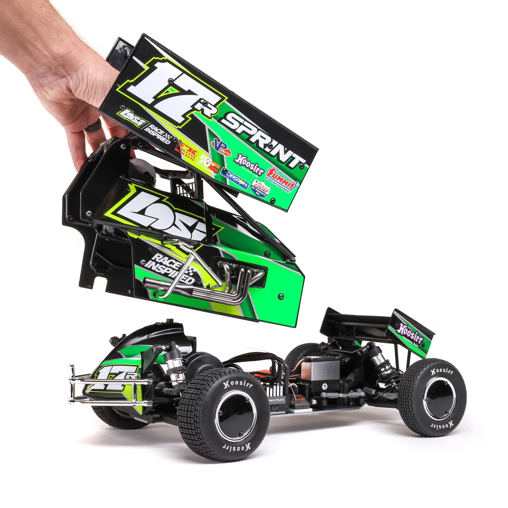 Losi 1/10 22S Sprint Car, 1/10 2WD, RTR, Brushless, Green