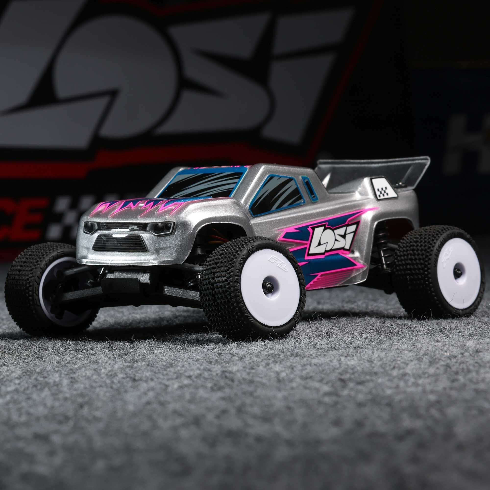 Losi 1/28 Micro-T 2S 2WD RTR Stadium Truck (Battery & Charger Included), Silver