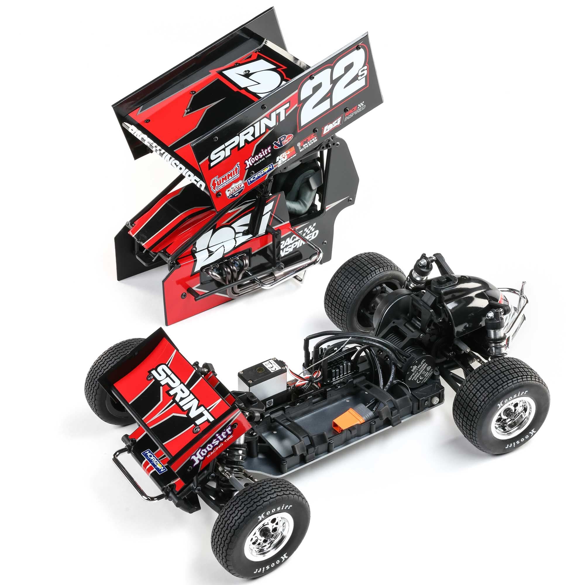 Losi 1/10 22S Sprint Car, 1/10 2WD, RTR, Brushless, Red With Battery and Charger
