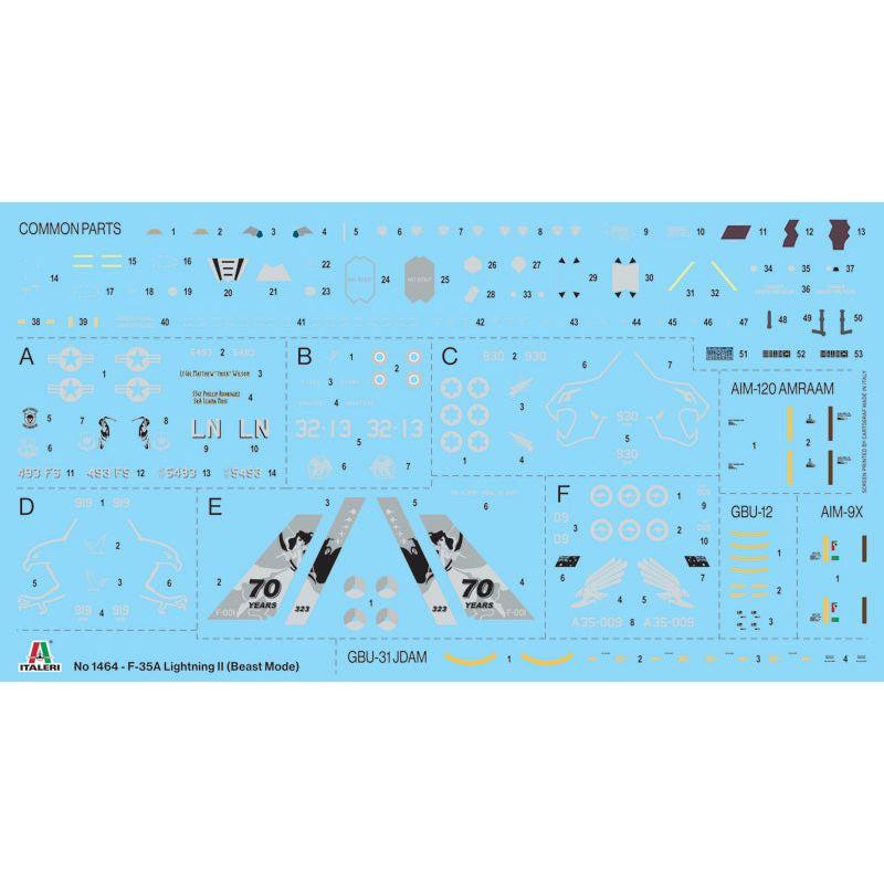 ITALERI 1/72 F-35A Lightning II (Beast Mode) Australian Decals Included