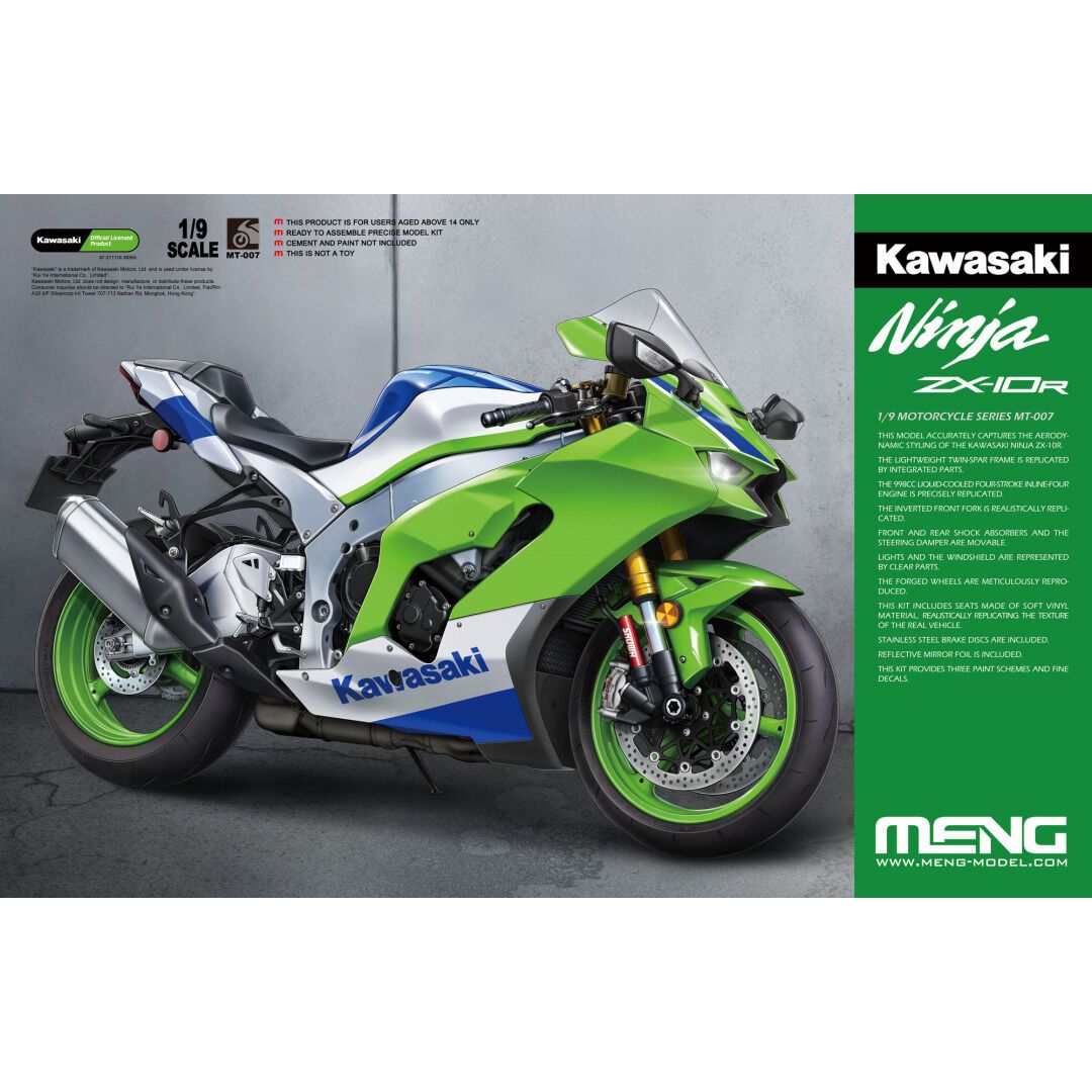 MENG 1/9 Kawasaki Ninja ZX-10R Plastic Model Kit