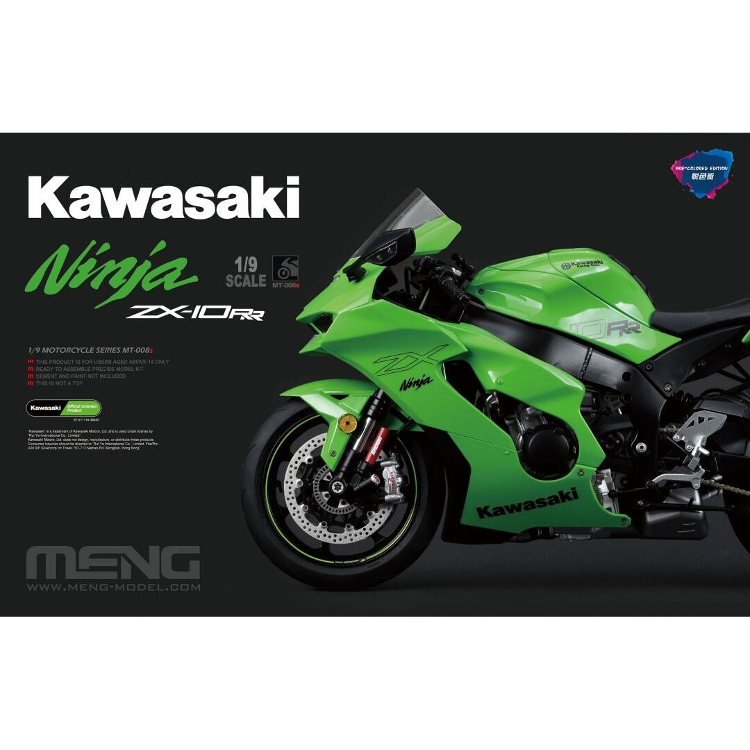 MENG 1/9 Kawasaki Ninja ZX-10RR (Pre-colored Edition) Plastic Model Kit