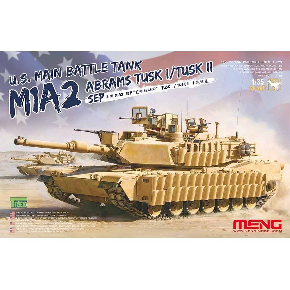 Meng 1/35 U.S. Main Battle Tank M1A2 SEP Abrams TUSK I/TUSK II Plastic Model Kit