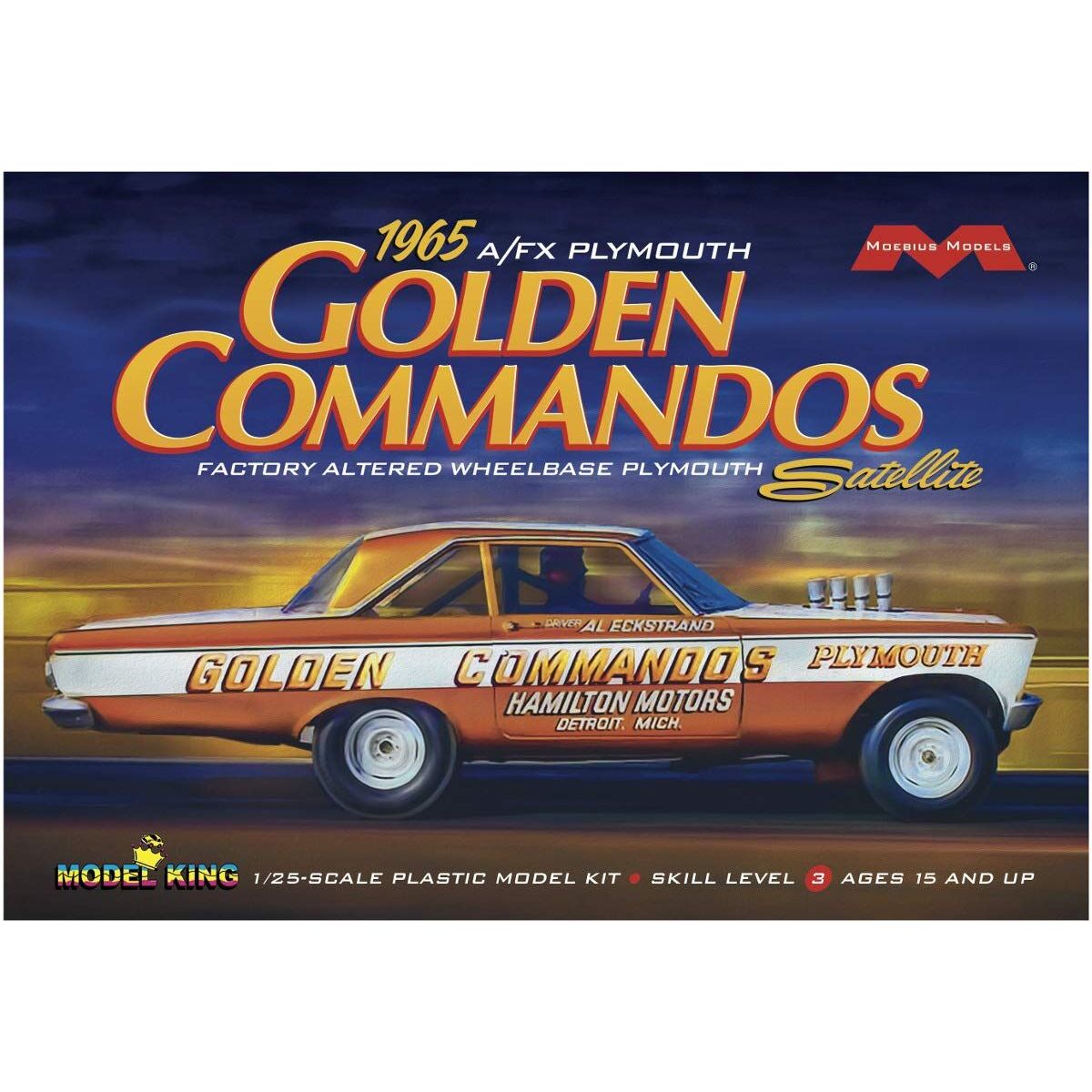 Moebius 1/25 1965 A/FX Plymouth Golden Commandos Plastic Model Kit