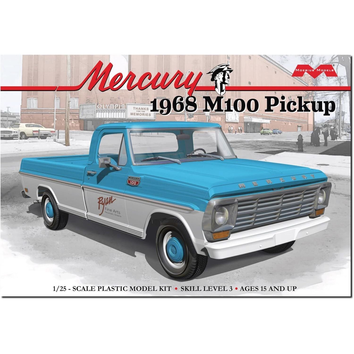 Moebius 1/25 1968 Mercury M100 Pickup Plastic Model Kit
