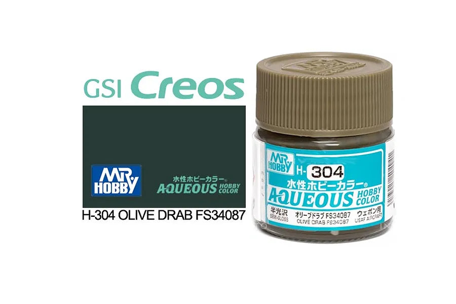 MR HOBBY Aqueous Semi-Gloss Olive Drab FS - H304