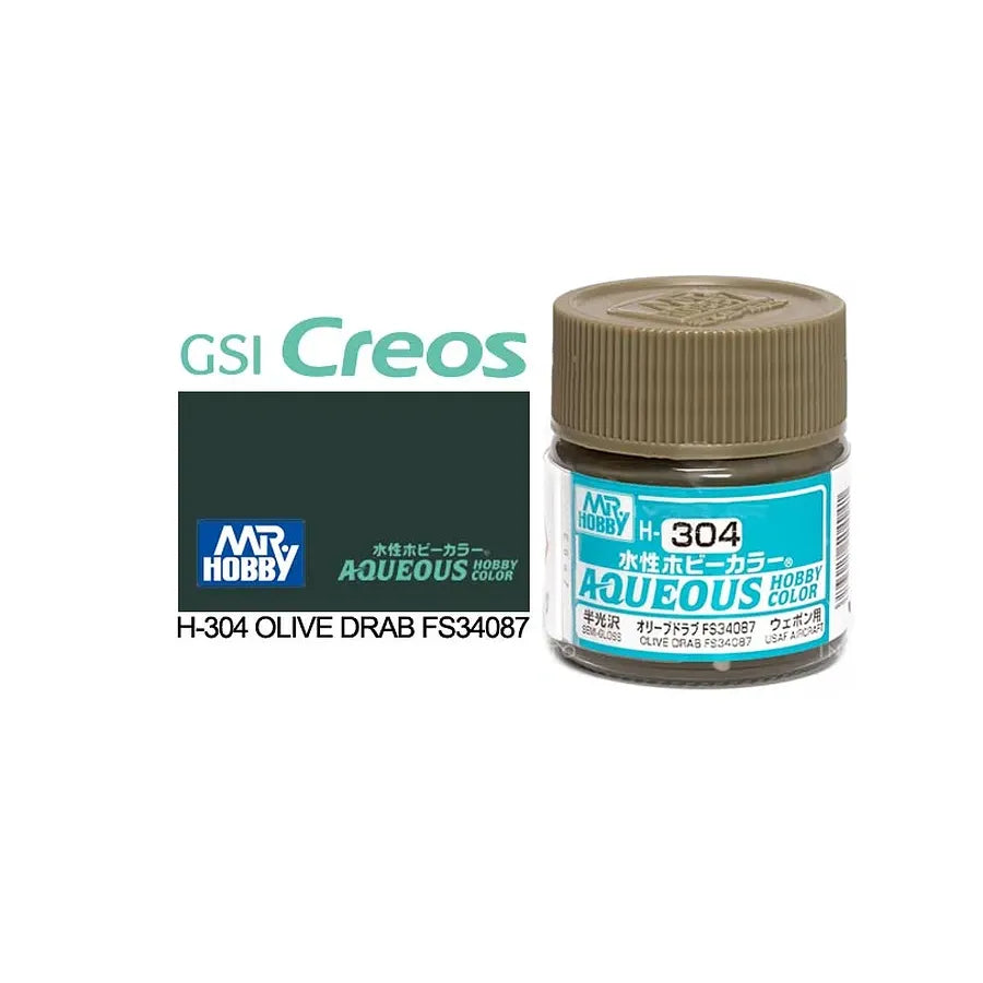 MR HOBBY Aqueous Semi-Gloss Olive Drab FS - H304