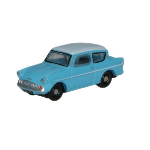 OXFORD 1:148 Anglia Car Caribbean Turquoise/Wht