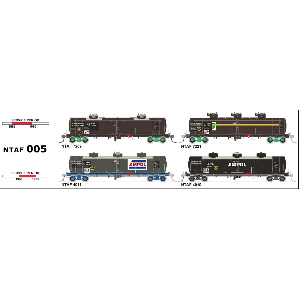 SDS MODELS HO NTAF Rail Tank Wagons Pack 5