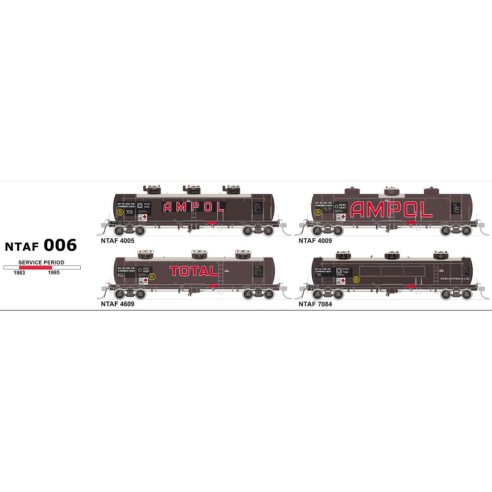 SDS MODELS HO NTAF Rail Tank Wagons Pack 6