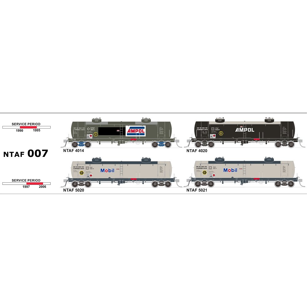 SDS MODELS HO NTAF Rail Tank Wagons Pack 7
