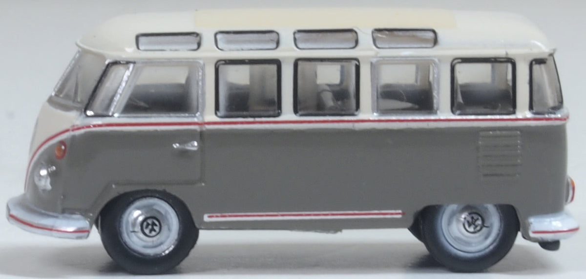 OXFORD 1/148 VW Samba Bus Mouse Grey/Pearl White