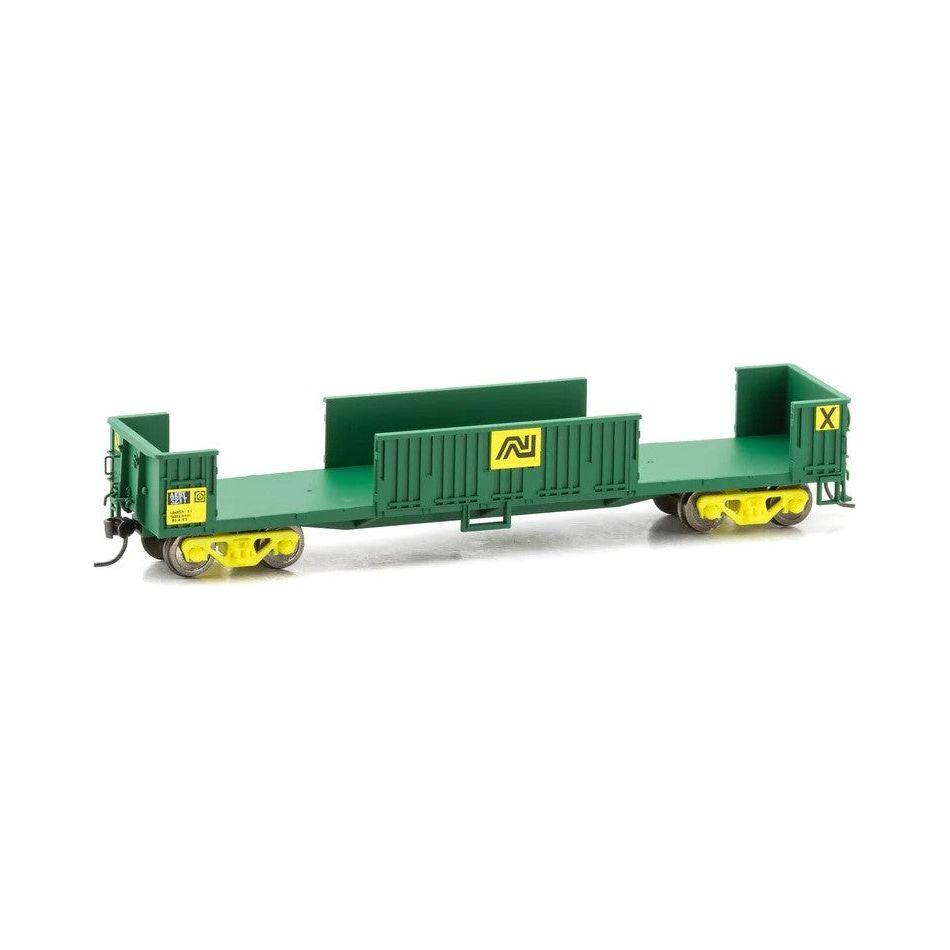 POWERLINE HO AN Green AKBX-523T Slab Steel Bogie Open Wagon (No Doors)