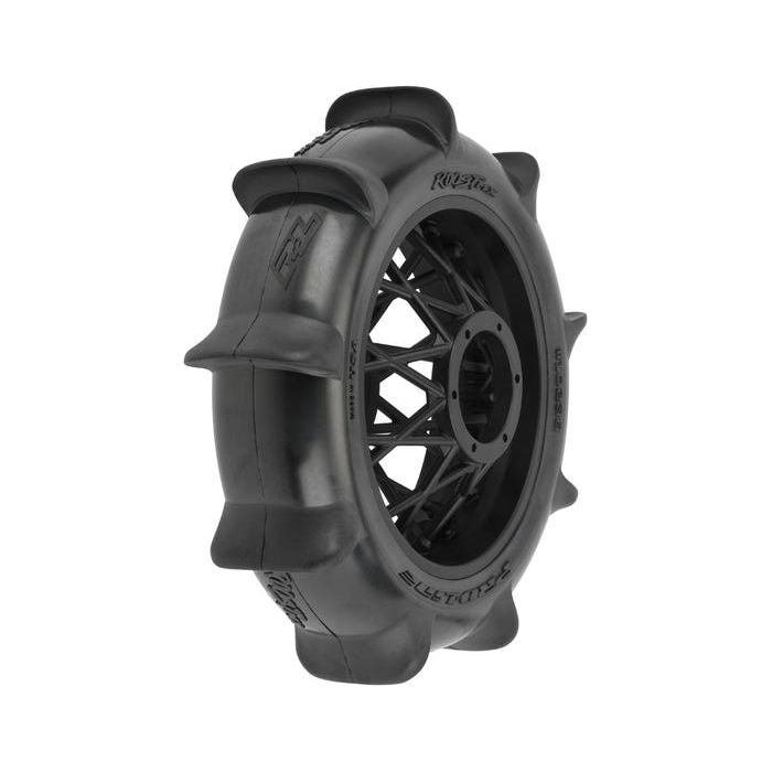 Proline Roost MX Sand/Snow Paddle Motorcycle Tire Mounted on Black Wheel, suit ProMoto