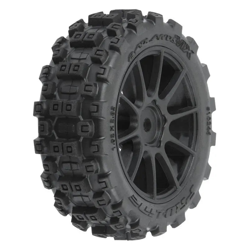 Proline Badlands MX 1.9in Tyres mounted on Mach-10 Black Wheels, 4pcs, Grom