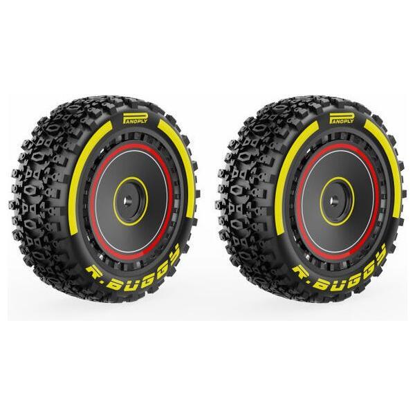 Rlaarlo R16125 Red Front Assembled Tyre Set For X12S (2)