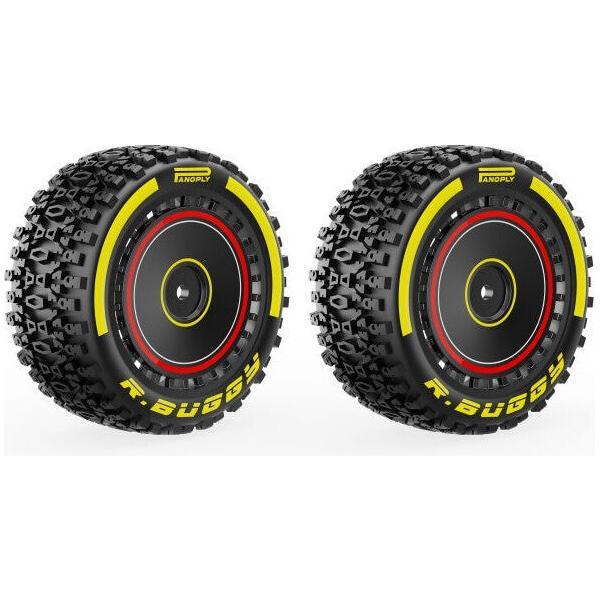 Rlaarlo R16126 Red Rear Assembled Tyre Set For X12S (2)