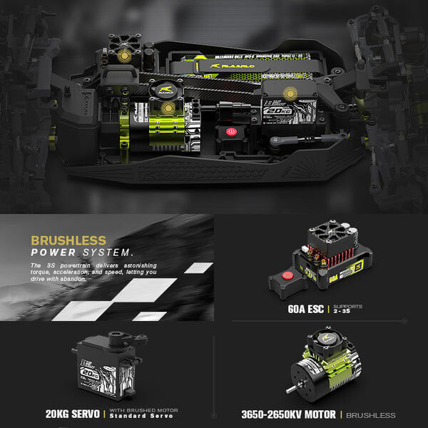 RLAARLO 1/10 SBK10-B-C Storm Breaker Carbon Fibre Brushless Black Gold RTR 1/10