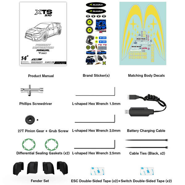 RLAARLO 1/10 XTS-S10-C Rally Carbon BLS RTR