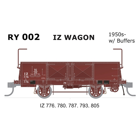 SDS MODELS HO VR IZ Wagons 5 Pack 1950s with Buffers