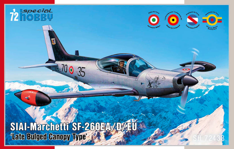 SPECIAL HOBBY 1/72 SIAI-Marchetti SF-260EA/D/EU ' Late Bulged Canopy Type' Plastic Model Kit