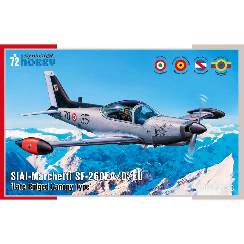 SPECIAL HOBBY 1/72 SIAI-Marchetti SF-260EA/D/EU ' Late Bulged Canopy Type' Plastic Model Kit