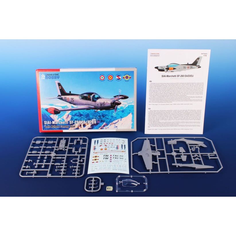 SPECIAL HOBBY 1/72 SIAI-Marchetti SF-260EA/D/EU ' Late Bulged Canopy Type' Plastic Model Kit