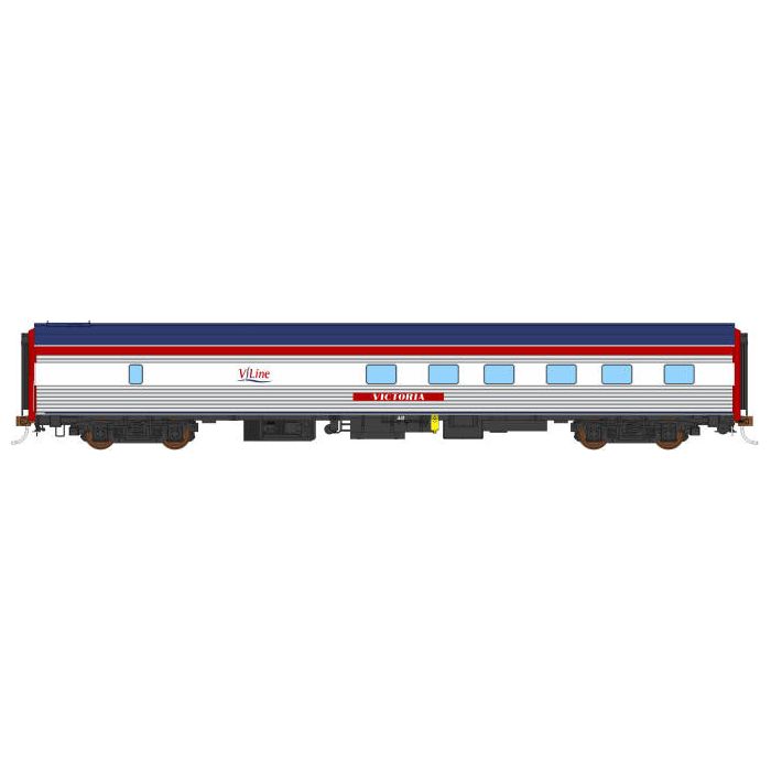 AUSCISION HO Club Car, V/Line Passenger MK2, "Victoria" Red/Blue/White (2004-Present) - Single Car