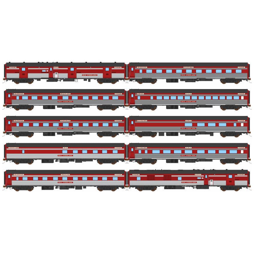 AUSCISION HO The Overland, V&SAR, Regal Red (1971-1978) - 10 Car Set