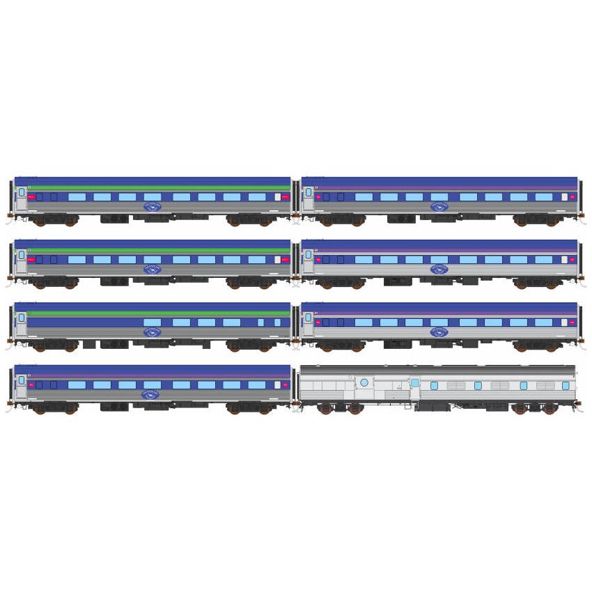 AUSCISION HO The Overland, GSR, Blue/Purple/Green with Emu Logo (2007-2017) - 8 Car Set