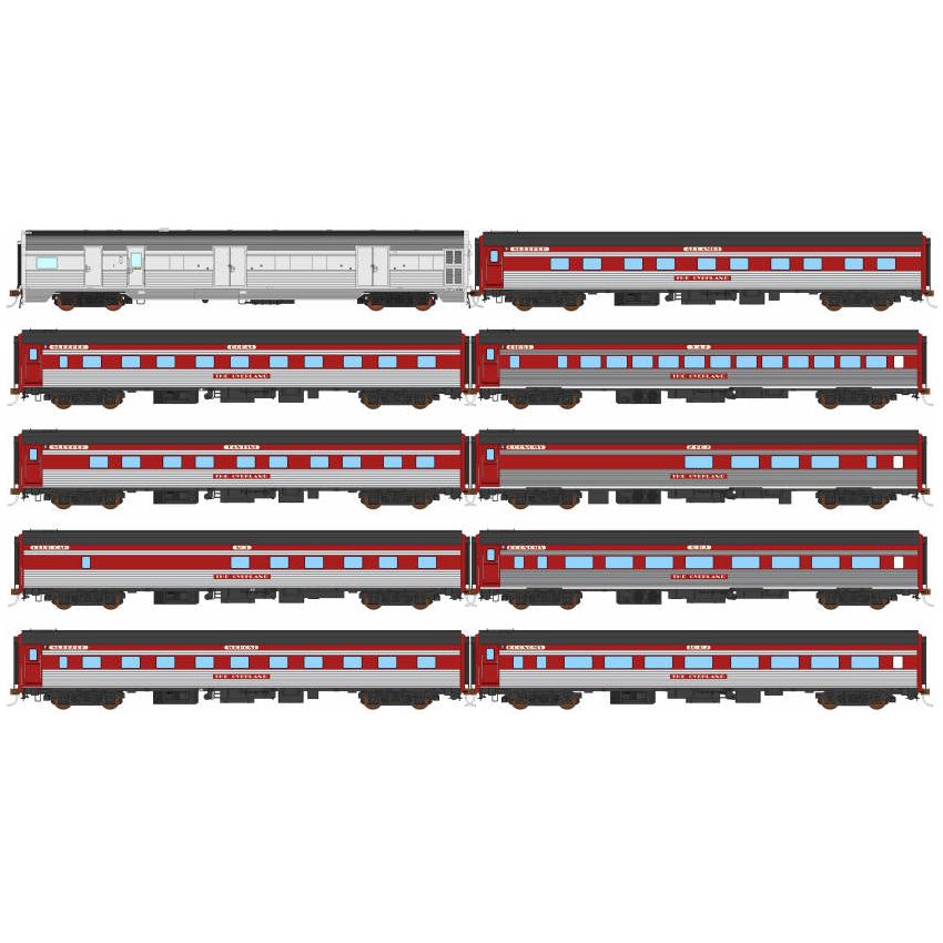 AUSCISION HO The Overland, AN/GSR, Regal Red (1995-1999) - 10 Car Set