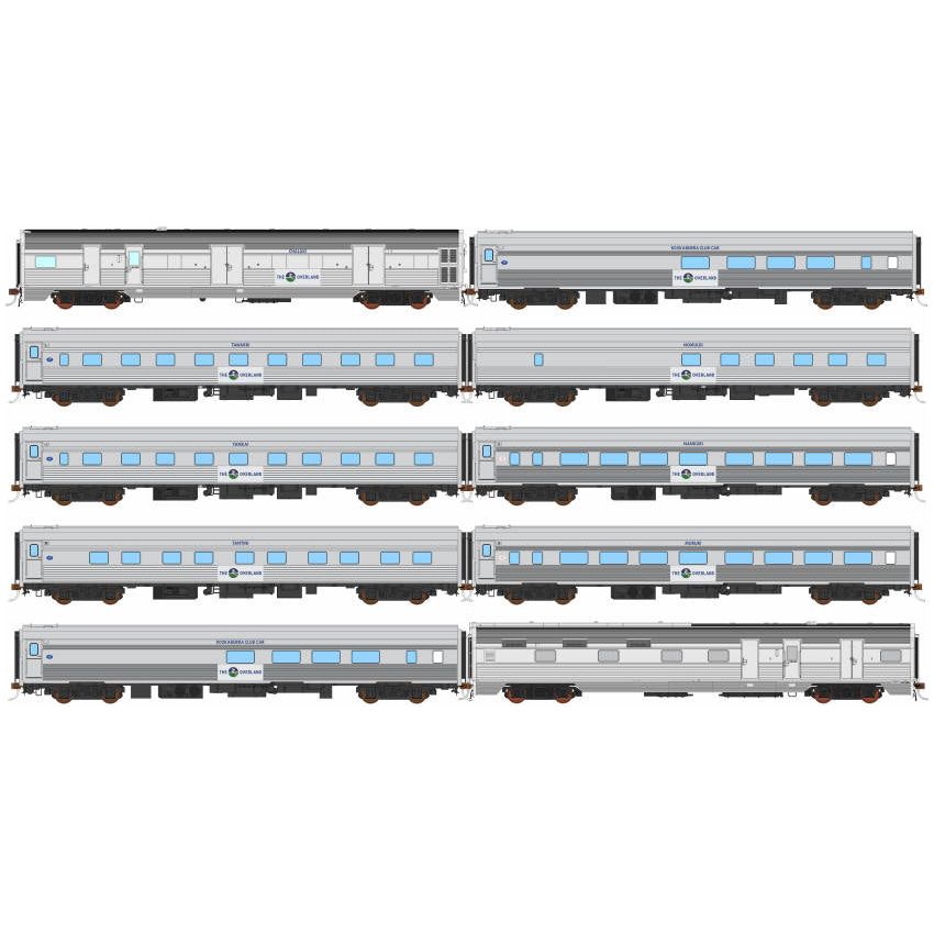 AUSCISION HO The Overland, GSR, Grey & Silver with Kookaburra Logo (2000-2007) - 10 Car Set
