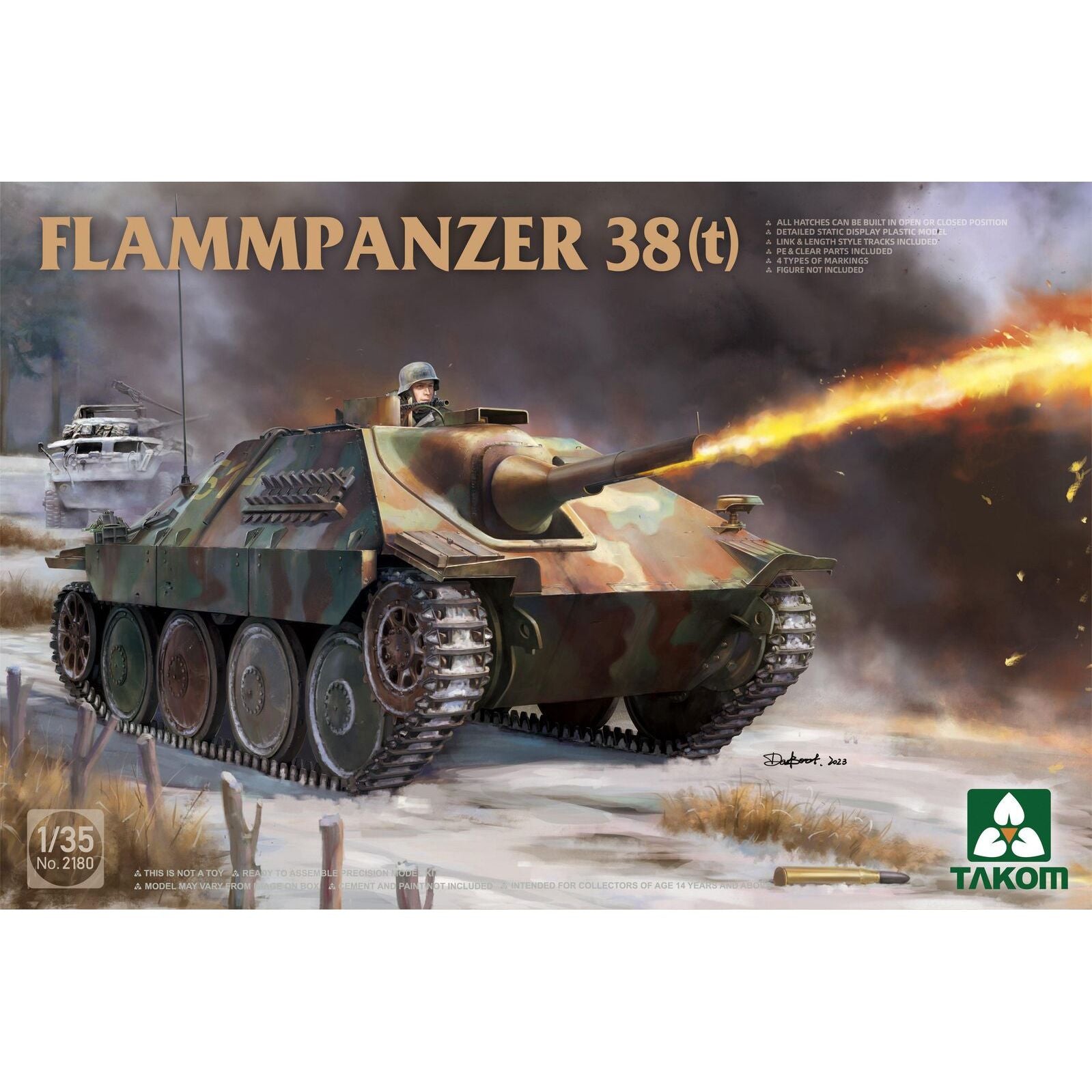Takom 1/35 Flammpanzer 38(t) Plastic Model Kit