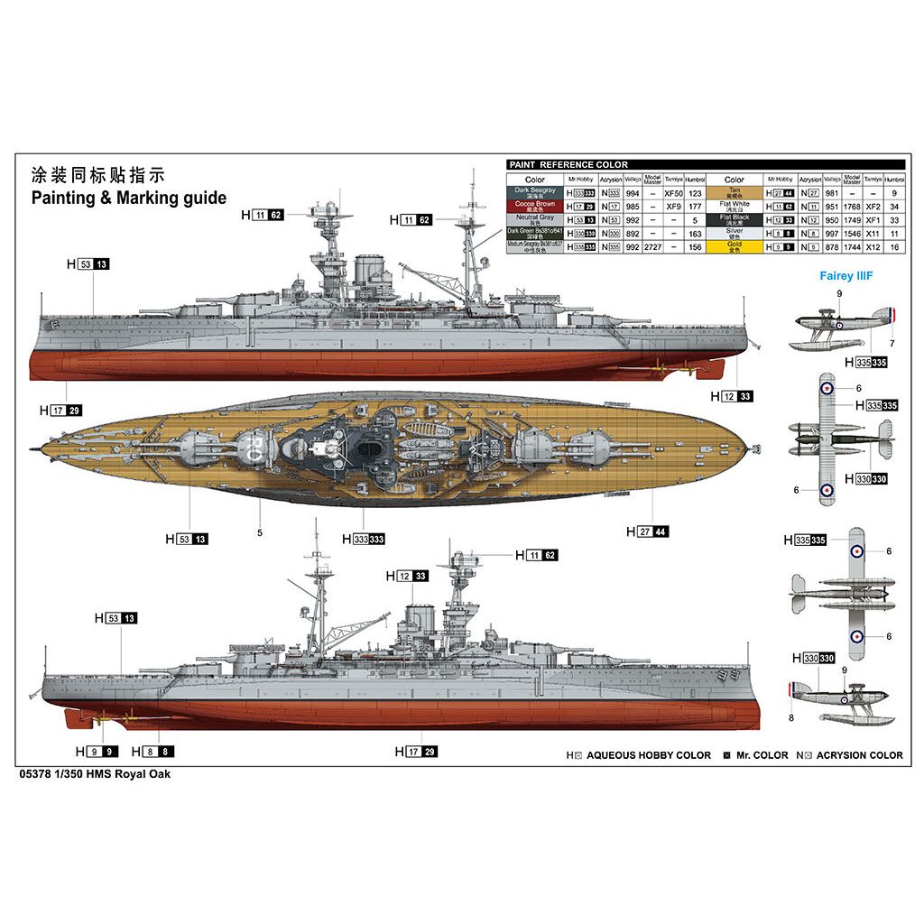 TRUMPETER 1/350 HMS Royal Oak Plastic Model Kit