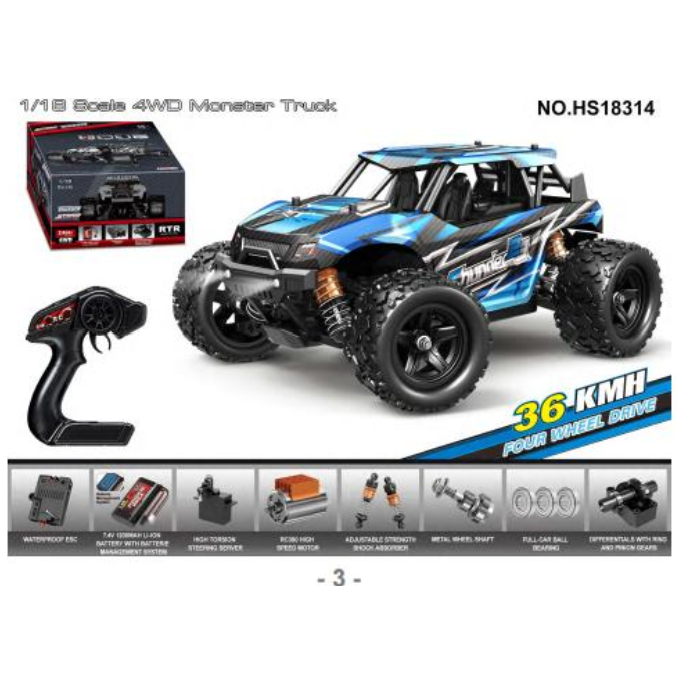 TORNADO 1/18 Thunder 4WD RTR High speed truck 2.4g 35KM 20 Minute runtime Brushed