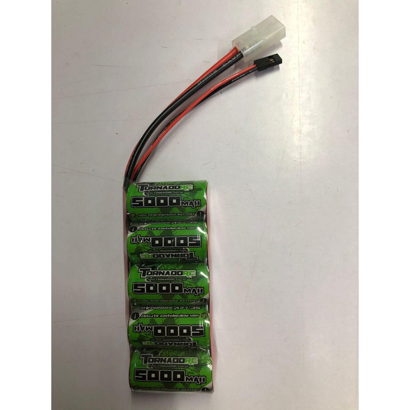 TORNADO RC 6v 5000mAh NIMH RX Pack with Tamiya and JR Plugs