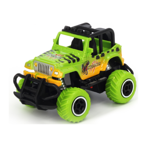 TORNADO RC 1/43 Scale mini off-road graffito jeep Green RTR car Body, (Requires AA Batteries) Brushed