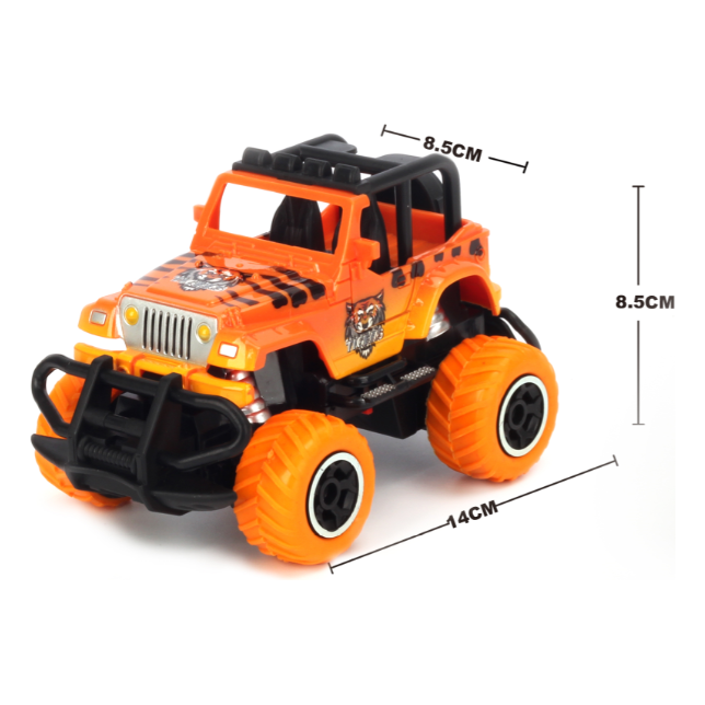 TORNADO RC 1/43 Scale mini off-road graffito jeep Orange RTR car Body, (Requires AA Batteries) Brushed