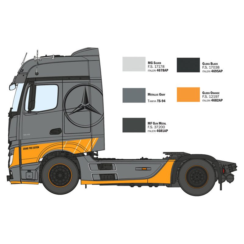 ITALERI Mercedes Benz Actros MP4 Big Space Grand Prix Edition (Super Decal Sheet)