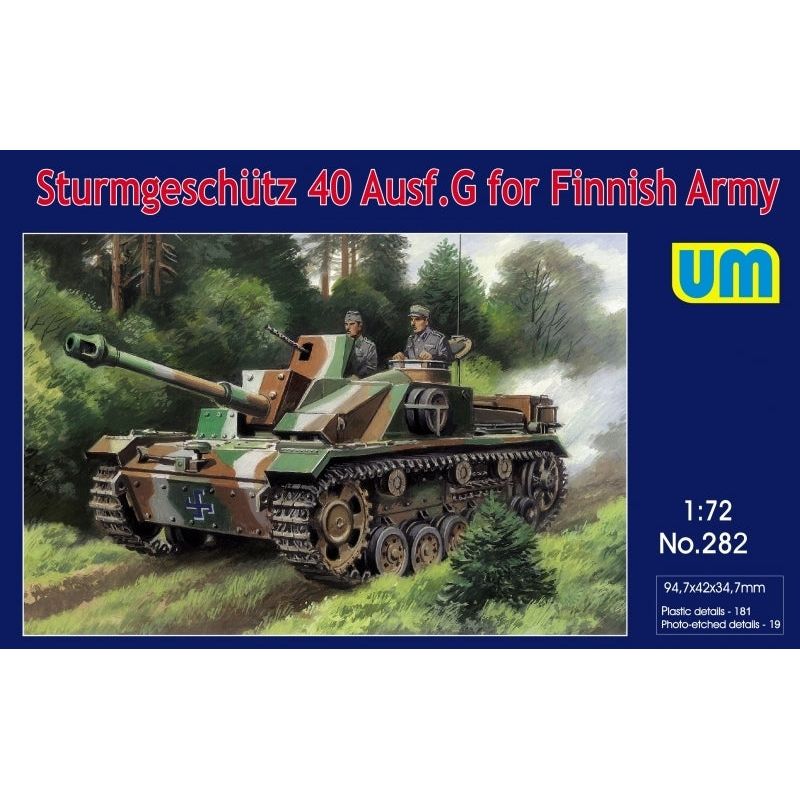 UM-MT 1/72 Sturmgeschutz 40 Ausf.G for Finnish Army Plastic Model Kit