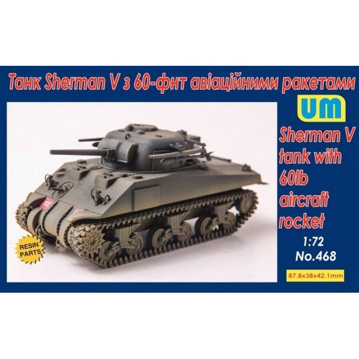 UM-MT 1/72 Sherman V tank with 60lb aircraft rocket Plastic Model Kit