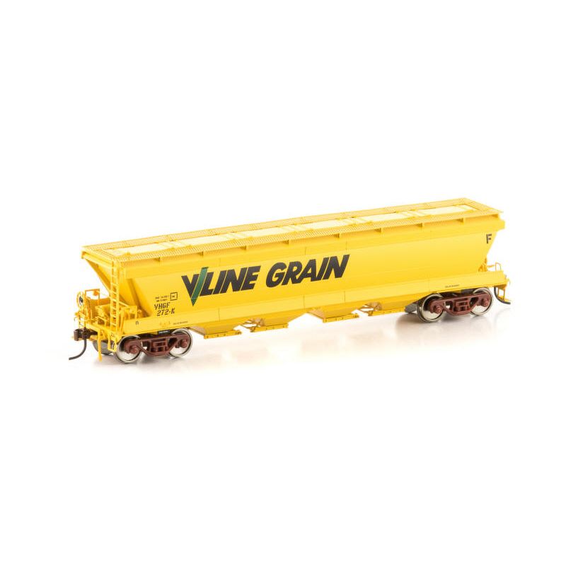 AUSCISION HO VHGF Grain Hopper, V/Line Yellow with V/Line Grain Logo - 4 Wagon Pack