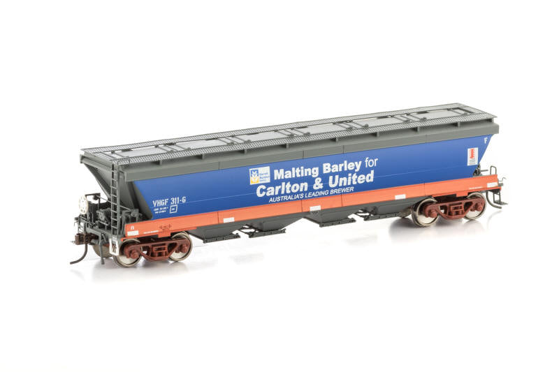 AUSCISION HO VHGF Grain Hopper, V/Line Orange/Grey with V/Line Freight & CUB Logos - 4 Wagon Pack