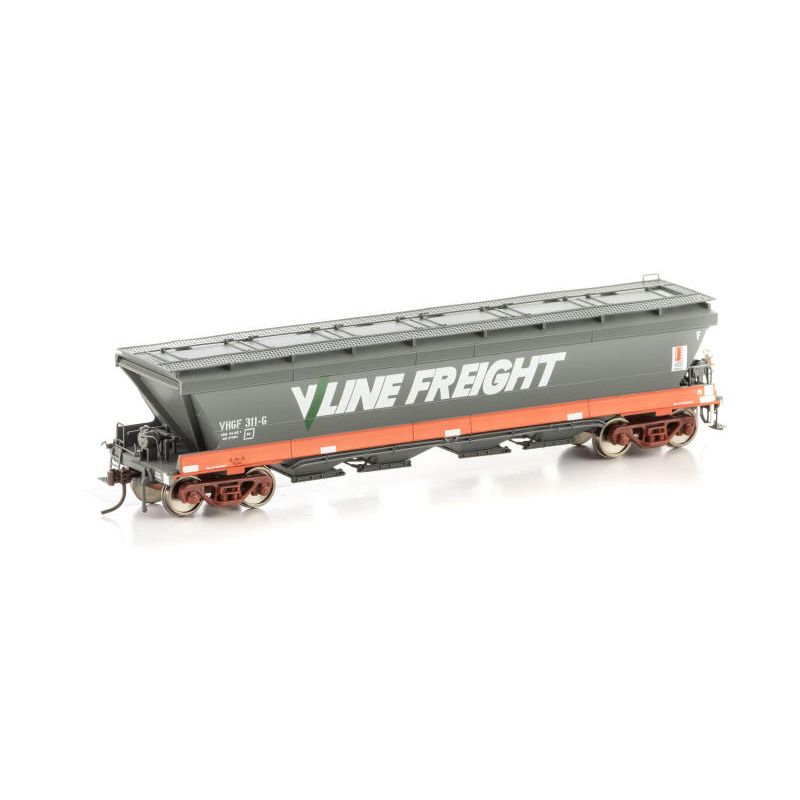 AUSCISION HO VHGF Grain Hopper, V/Line Orange/Grey with V/Line Freight & CUB Logos - 4 Wagon Pack