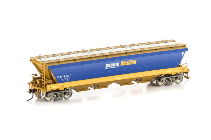 AUSCISION HO VHGF Grain Hopper, Pacific National Blue/Yellow with PN Logo - 4 Wagon Pack